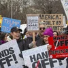 Landeswäit Protester géint den US-President Donald Trump