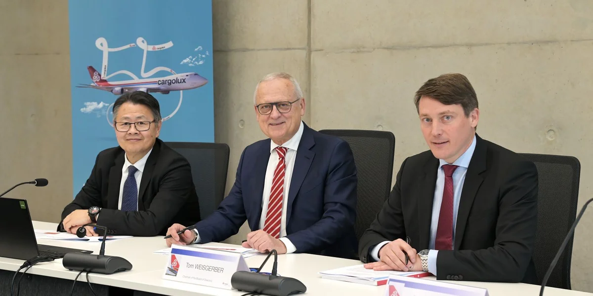 V. l. n. r.: Richard Forson, President & CEO - Cargolux; Tom Weisgerber, Chairman of the Board - Cargolux; Maxim Straus, Chief Financial Officer - Cargolux. | © Cargolux